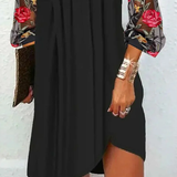 René | Elegante vestido corto con escote en V y mangas transparentes