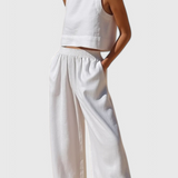 Avelina Conjunto Minimalista en Algodón y Lino Ligero