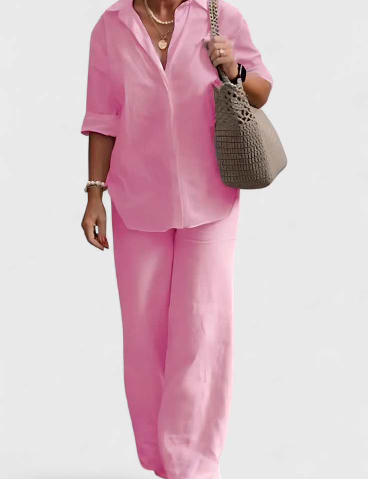 Skye Conjunto de Dos Piezas en Lino y Algodón con Silueta Relajada