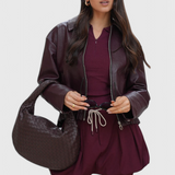 Sage Bolso de Hombro Mediano Tejido